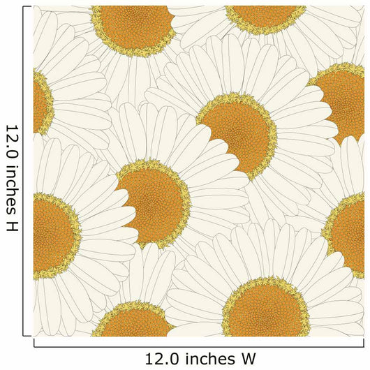 Chamomile Retro Seamless Pattern Wall Decal