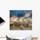 London. Beautiful aerial view of Millennium Bridge and St Paul C Wall Mural