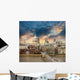 London. Beautiful aerial view of Millennium Bridge and St Paul C Wall Mural