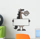 Grey Horse Cartoon Mascot Character Holding A Banner Wall Decal