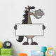 Grey Horse Cartoon Mascot Character Holding A Banner Wall Decal