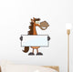 Horse Cartoon Mascot Character Holding A Banner Wall Decal