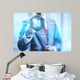 Business intelligence concept man pressing selecting BI 