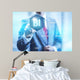 Business intelligence concept man pressing selecting BI 