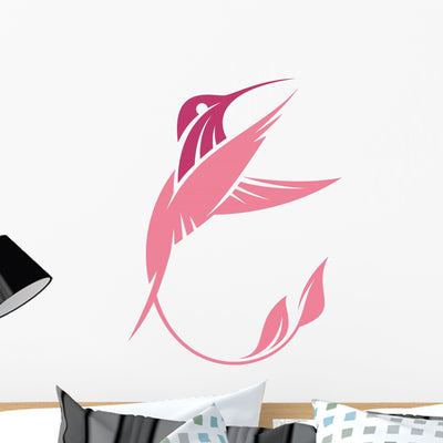 Hummingbird Wall Decal shown on a wall