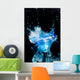 Blue Cocktail With Splash and Ice Vapor Wall Mural