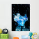 Blue Cocktail With Splash and Ice Vapor Wall Mural