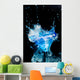 Blue Cocktail With Splash and Ice Vapor Wall Mural