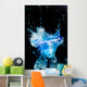 Blue Cocktail With Splash and Ice Vapor Wall Mural