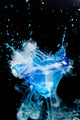 Blue Cocktail With Splash and Ice Vapor Wall Mural