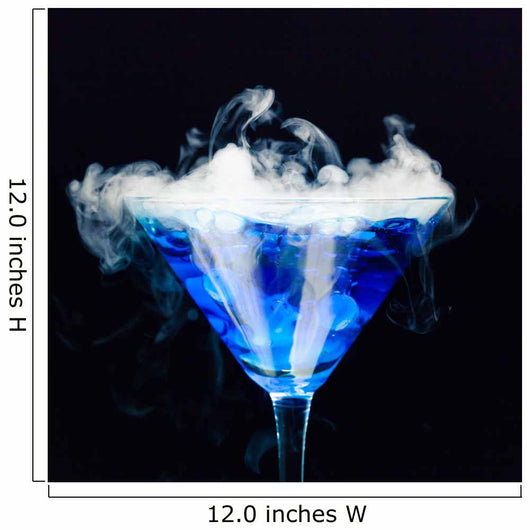 Blue Cocktail With Splash and Ice Vapor 