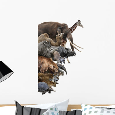 Wild Animals Collage shown on a wall
