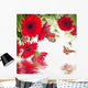 Multi-colored gerbera daisies and butterfly 