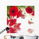 Multi-colored gerbera daisies and butterfly 
