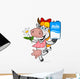 Cheerful Cow Holding Carton Wall Decal