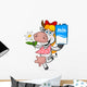 Cheerful Cow Holding Carton Wall Decal
