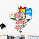 Cheerful Cow Holding Carton Wall Decal