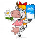 Cheerful Cow Holding Carton Wall Decal
