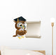 Owl With Scroll Document Wall Decal