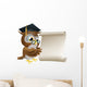 Owl With Scroll Document Wall Decal
