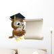 Owl With Scroll Document Wall Decal