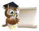 Owl With Scroll Document Wall Decal