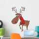 Christmas deer cartoon Wall Decal
