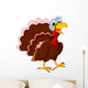 Funny Turkey Cartoon posing Wall Decal