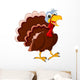 Funny Turkey Cartoon posing Wall Decal