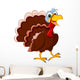 Funny Turkey Cartoon posing Wall Decal