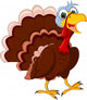Funny Turkey Cartoon posing Wall Decal