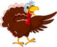 Funny Turkey Cartoon Posing Wall Decal