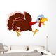 Funny Turkey Cartoon Running Wall Decal