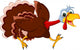 Funny Turkey Cartoon Running Wall Decal
