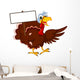 Funny Turkey Cartoon Posing with blank sign Wall Decal