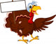 Funny Turkey Cartoon Posing with blank sign Wall Decal