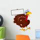Funny Turkey Cartoon Posing with blank sign Wall Decal