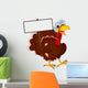Funny Turkey Cartoon Posing with blank sign Wall Decal