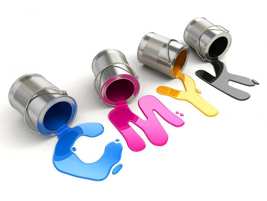 Spilled CMYK paint Wall Decal