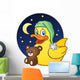 Rubber Duck Nap Time Cartoon Character Wall Decal