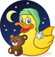 Rubber Duck Nap Time Cartoon Character Wall Decal