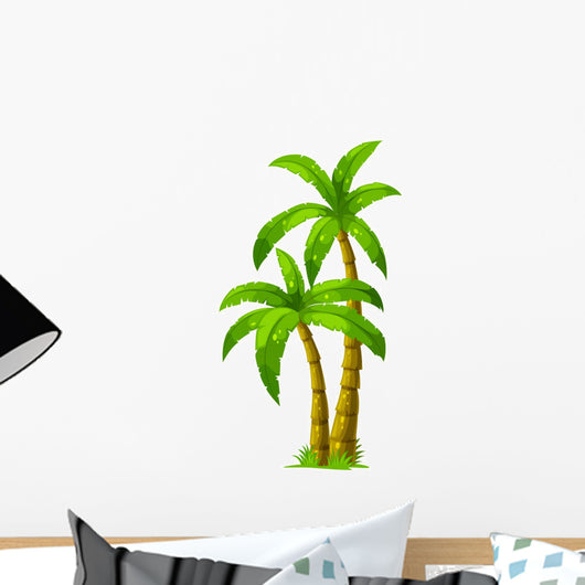 Palm tree Stickers  Palm tree sticker, Tree stickers, Christmas tree  painting