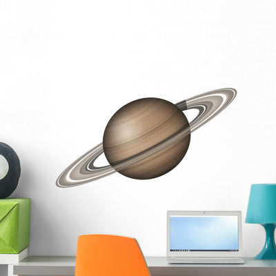 Planet Saturn White shown on a wall