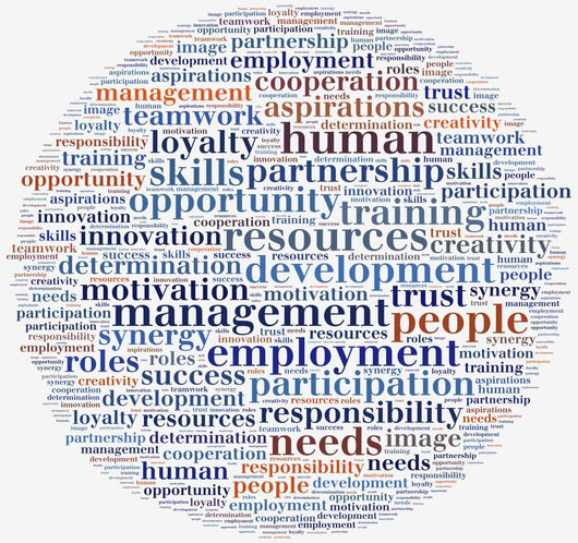 Tag or word cloud human resources related in shape of circle Wall Decal