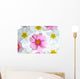 White and Pink Flowers Wall Mural