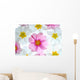 White and Pink Flowers Wall Mural