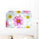 White and Pink Flowers Wall Mural