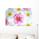 White and Pink Flowers Wall Mural