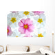 White and Pink Flowers Wall Mural
