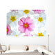 White and Pink Flowers Wall Mural